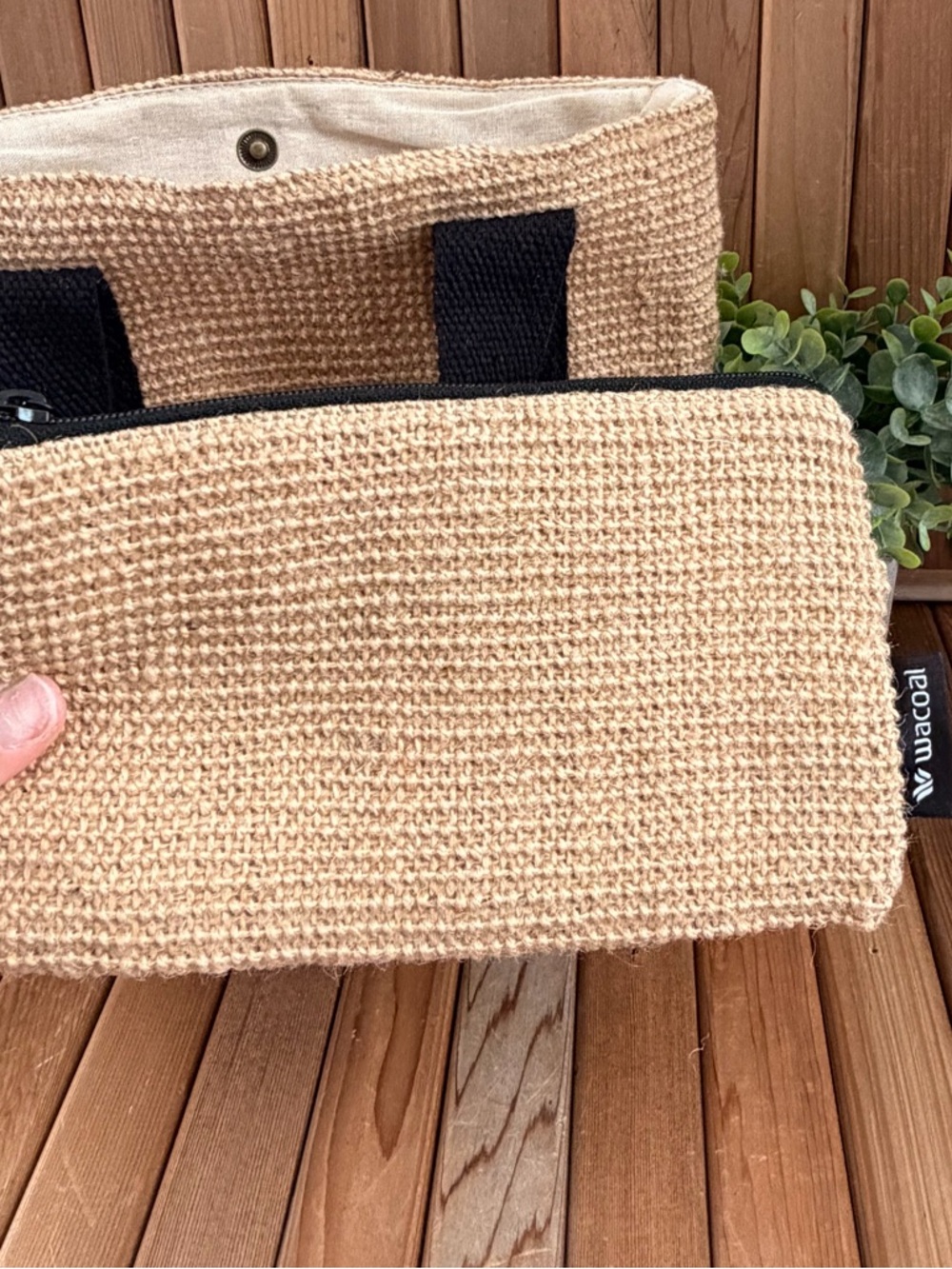 Wacoal Tote Bag and Wallet Set Natural Fibers Eco Minimalist - Picture 6 of 10